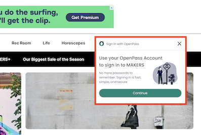OpenPass QuickAuth login experience